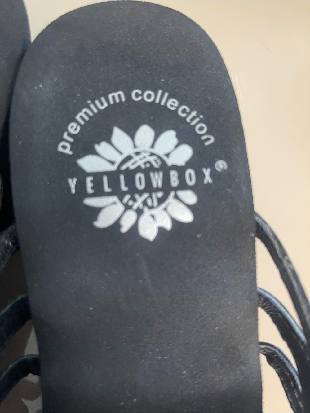 Yellow Box Black Jeweled Wedge Sandals 10M - Picture 2 of 16